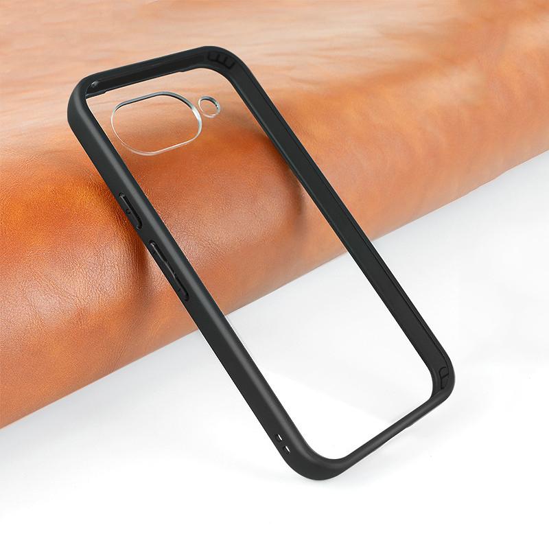 

For Google Pixel 9A Case Google Pixel 9A Cover Soft TPU Frame PC Bumper Shield Protective Back Phone Cases On Pixel 9A Funda For Pixel 9A чёрный