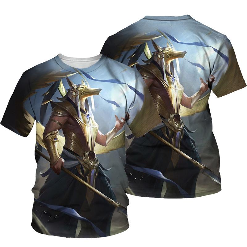 3D Gedrucktes Ägyptisches T-Shirt Herren Retro Ägypten Muster T-Shirts Sommer Harajuku Lockere T-Shirts Kurze Ärmel Unisex Rundhals Oberteile