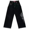 Jeans da Uomo Vestibilità Rilassata Denim Lavato Vintage Con Stampa Grafica Gamba Dritta Pantaloni Streetwear Autunno