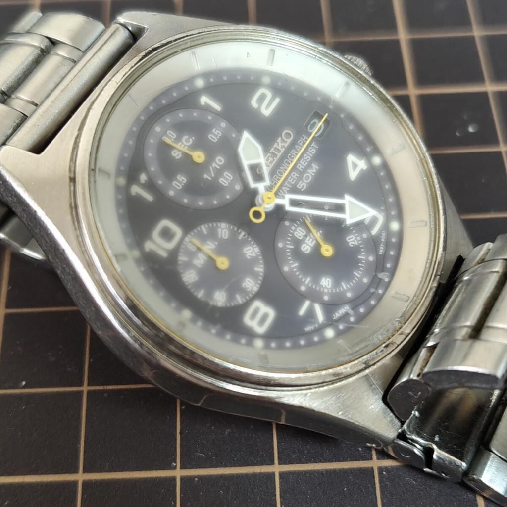 SEIKO Chronograph Quartz Watch Code [Working Condition] V657-9039 Men's (Management K26)