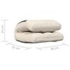 Floor Chair Foldable Cream Fabric