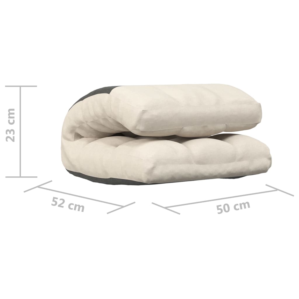 Floor Chair Foldable Cream Fabric