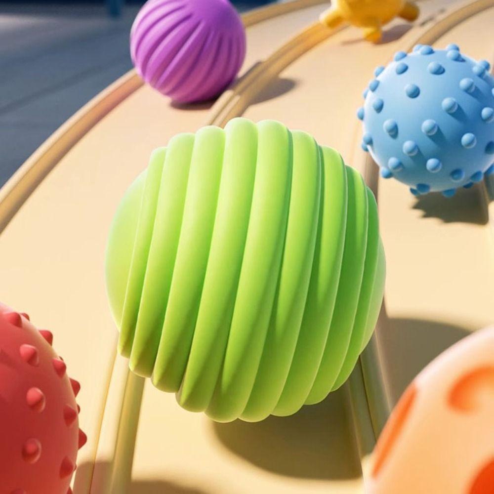 6Pcs Plastic Textured Multi Ball Set Activity Textured Soft Ball Montessori Toys  Travel Must Haves