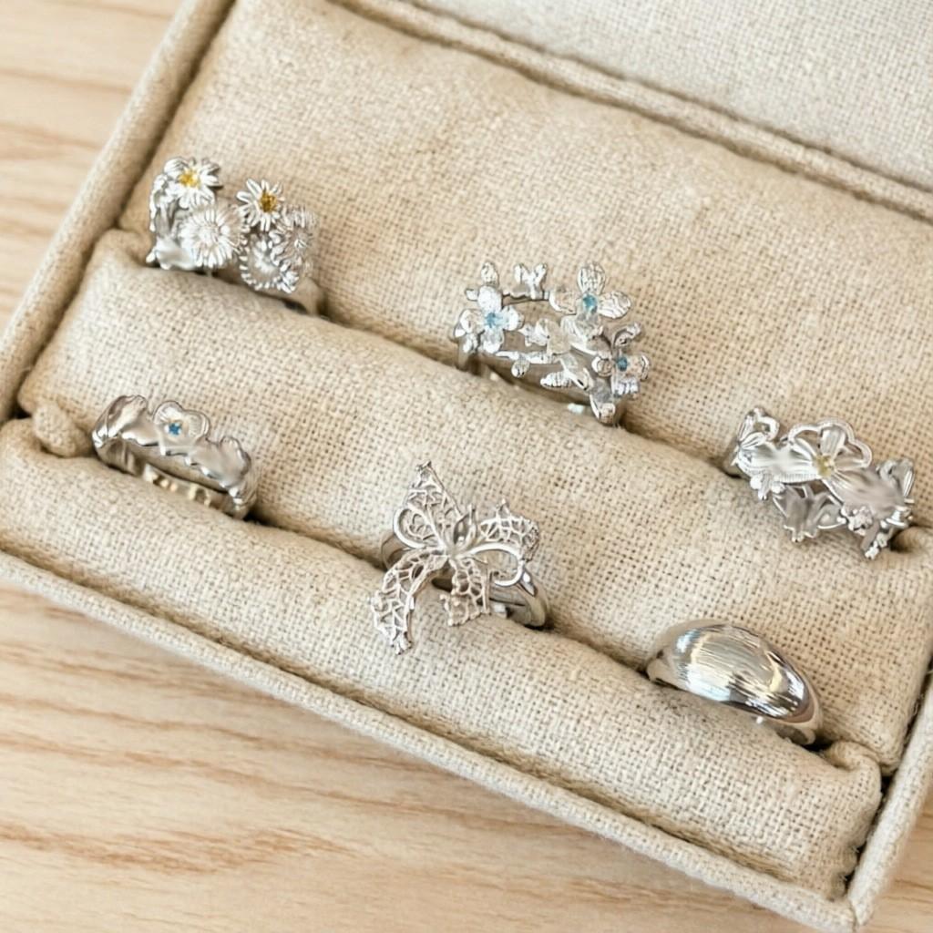 VENTFILLE 925 Sterling Silver Retro Flower Bow Ring For Women Ethereal Aura Temperament Party Gift Jewelry Luxury Dropshipping