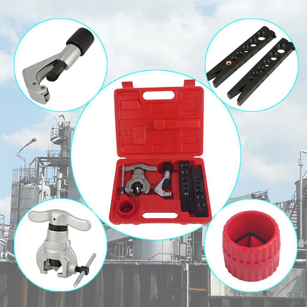 Pipe Eccentric Cone Flaring Tool Set Copper Aluminum Tube Flare Repair Assortment Kit