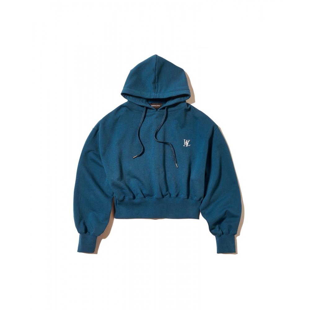 

Укороченная толстовка с капюшоном WOOALONG Signature - MID BLUE