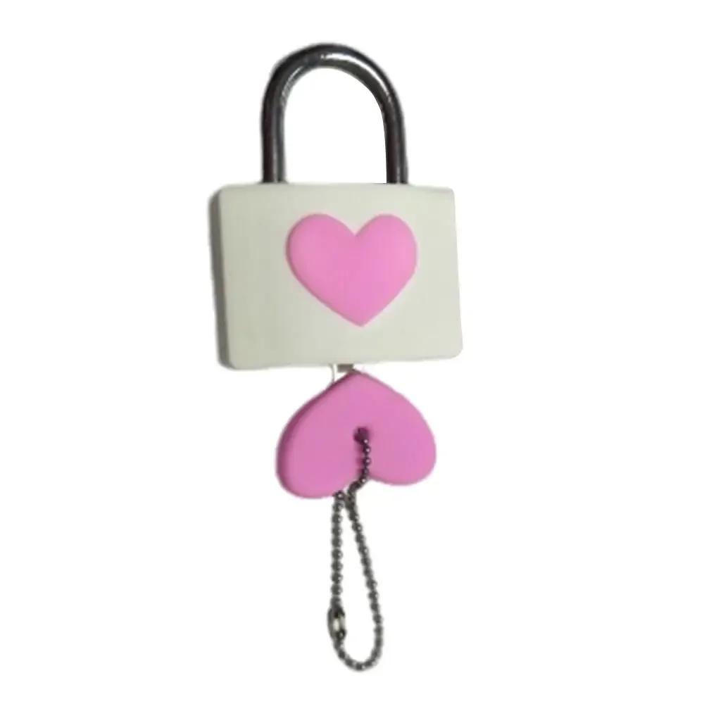 Colorful Heart-shaped Lock Anti-theft Rubber Sleeve Padlock Travel Luggage Suitcase Zipper Lock Portable Drawer Diary Lock