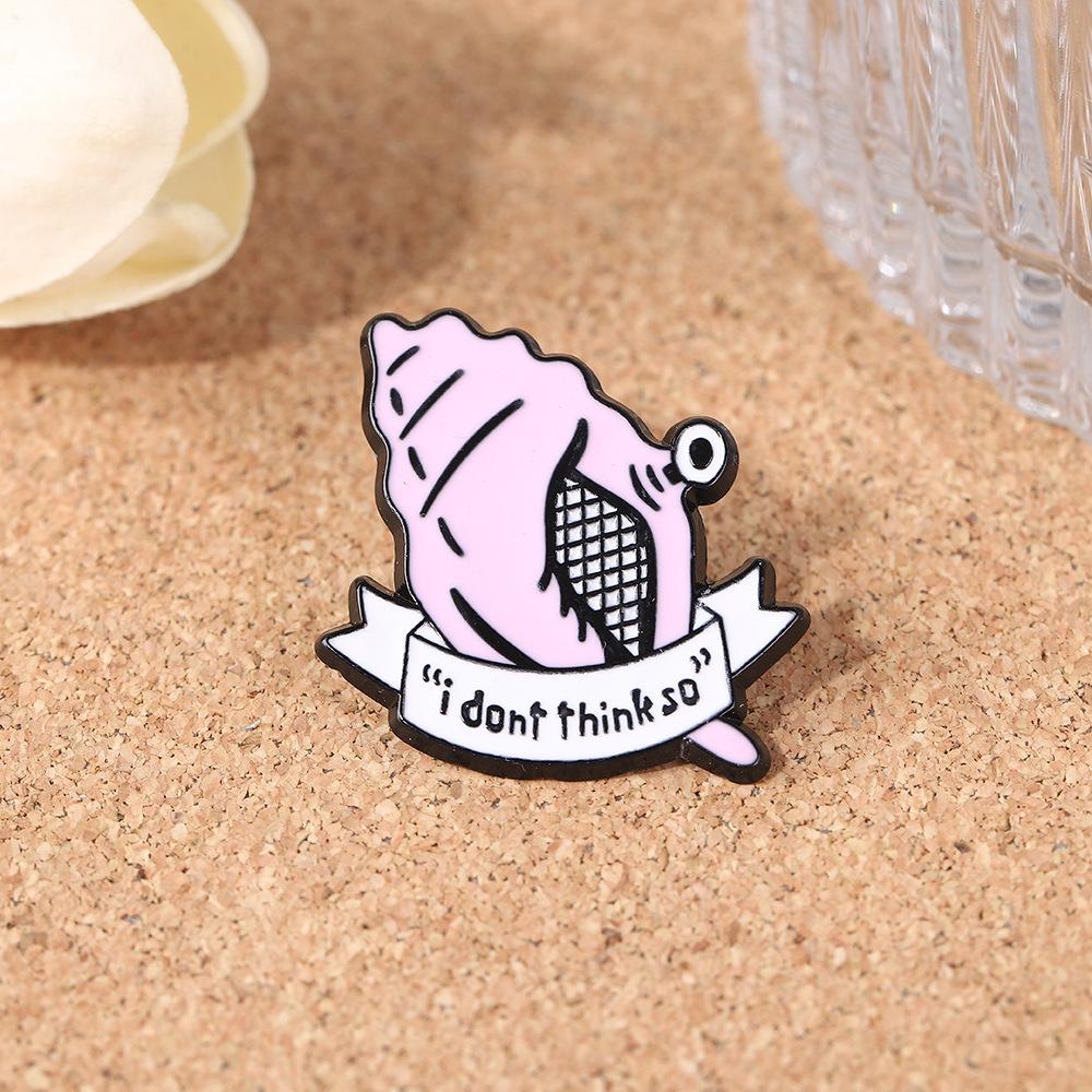 Creative Conch Cartoon Brooch English Peripheral Metal Badge Backpack Clothes Decorative Accessories Trend