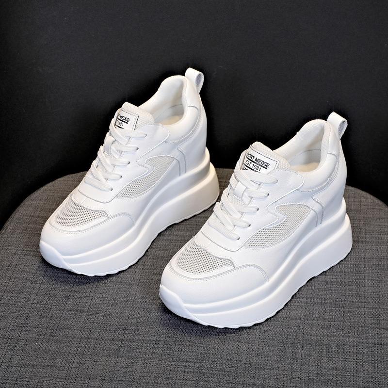 Autumn New Thick Sole Single Shoe with Increased Height Inside Casual White Shoes for Women Platform Sneakers Zapatillas De Muje