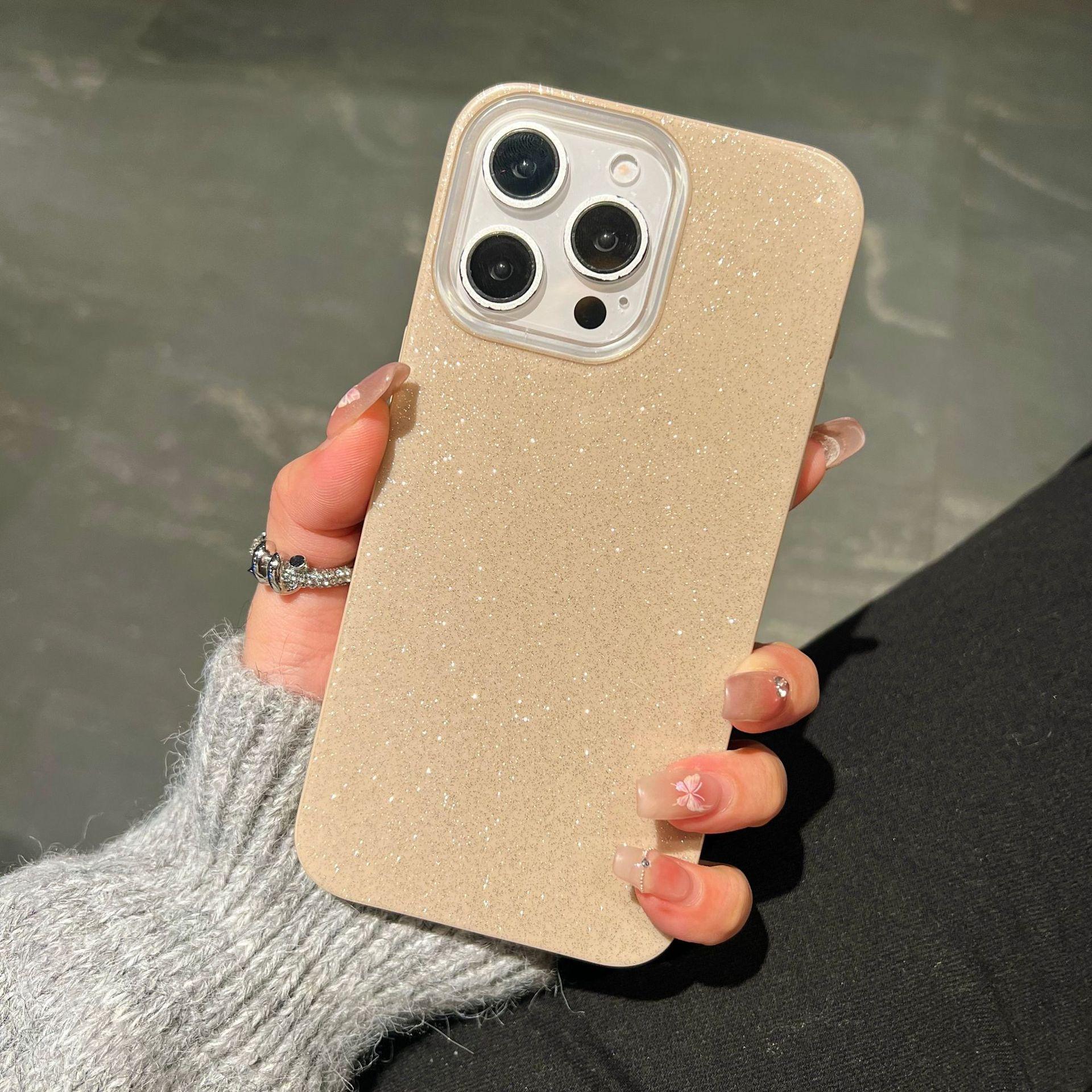 

Подходит для iPhone 16 Рассыпчатая пудра Чехол для мобильного телефона Простой Однотонный Высококлассный Apple 15 Чехол для защиты мобильного телефона 6G