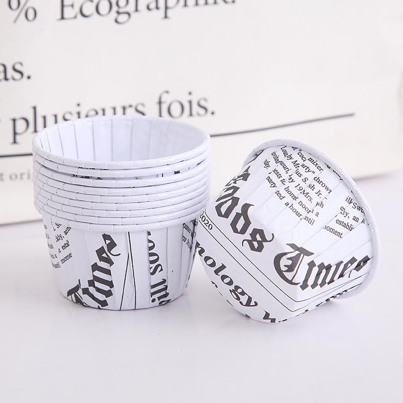 Roll Mouth Cup High Temperature Resistant 50 PCs Thick Baking Cup Baking Cups Medium Large Cake Gold and Silver Cake Paper Cups