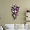 Artificial Spring Summer Teardrop Swag Hanging Artificial Floral Swag Wreath Front Door Decor for Porch Wall Window