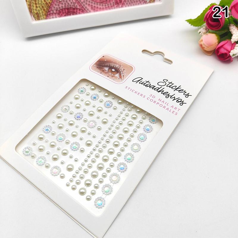 Gesichtsstein-Aufkleber 5D Bunter Strass-Tattoo-Lidschatten-Aufkleber für Festival Nägel Körper Make-up Bling Schmuck DIY Dekor