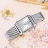 Gedi Minimalist Women's Alloy Watch - Small Square Dial, Retro Roman Numerals, Quartz, Waterproof