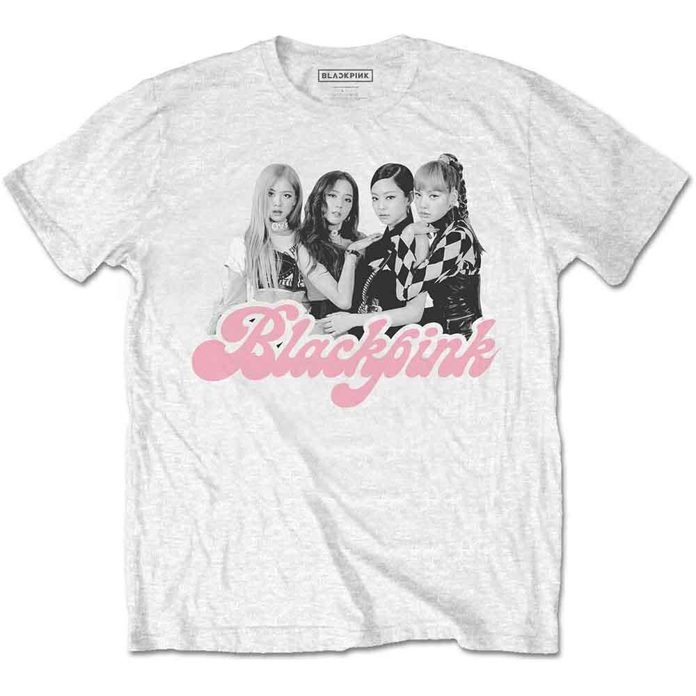 Blackpink T Shirt Photo Tee Band Logo Unisexs White L S