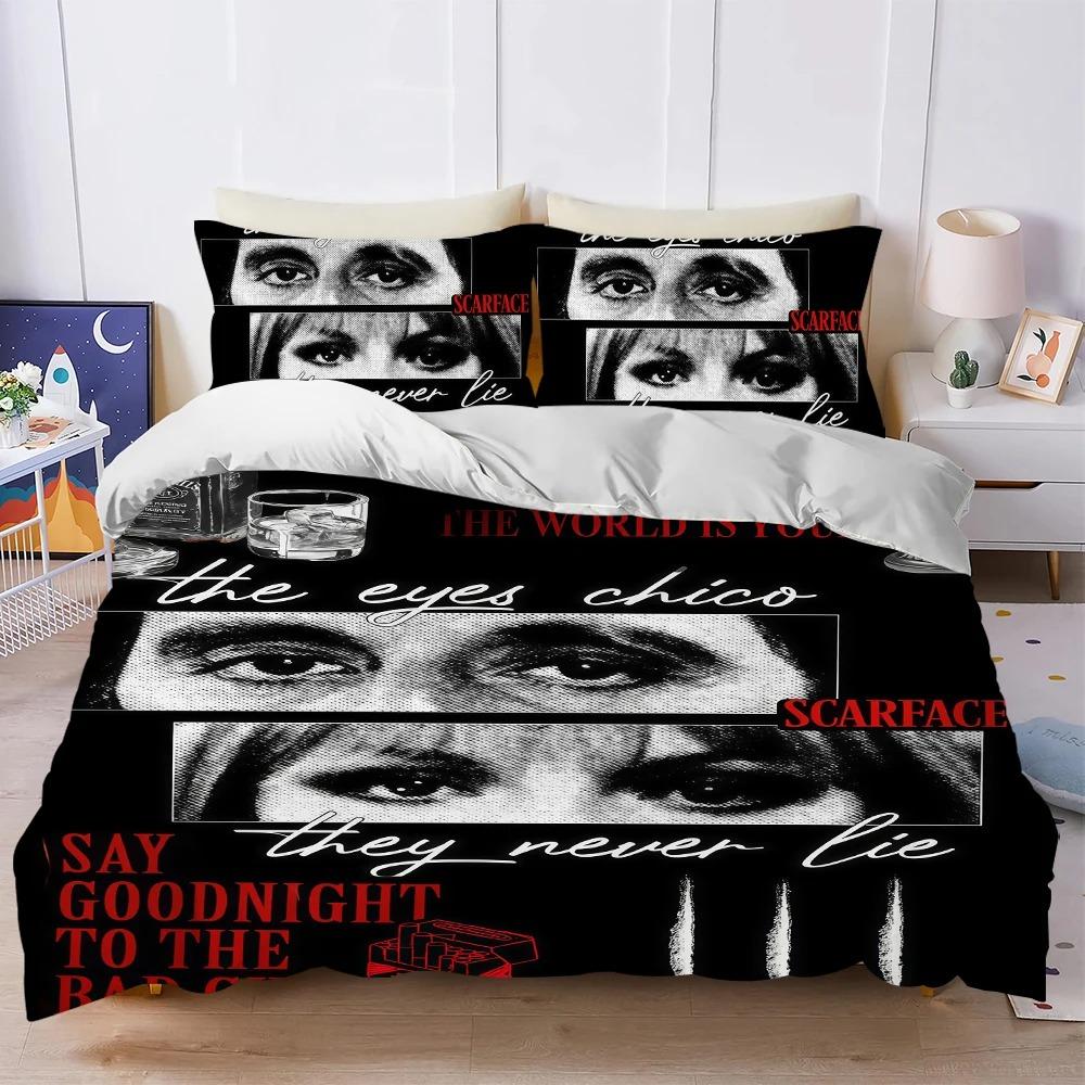 Scarface Tony Montana Q Duvet Cover Set Soft Wash Bed 3 Piece Summer Comfortable Student Dormitory Home Baby Bedding Best Seller