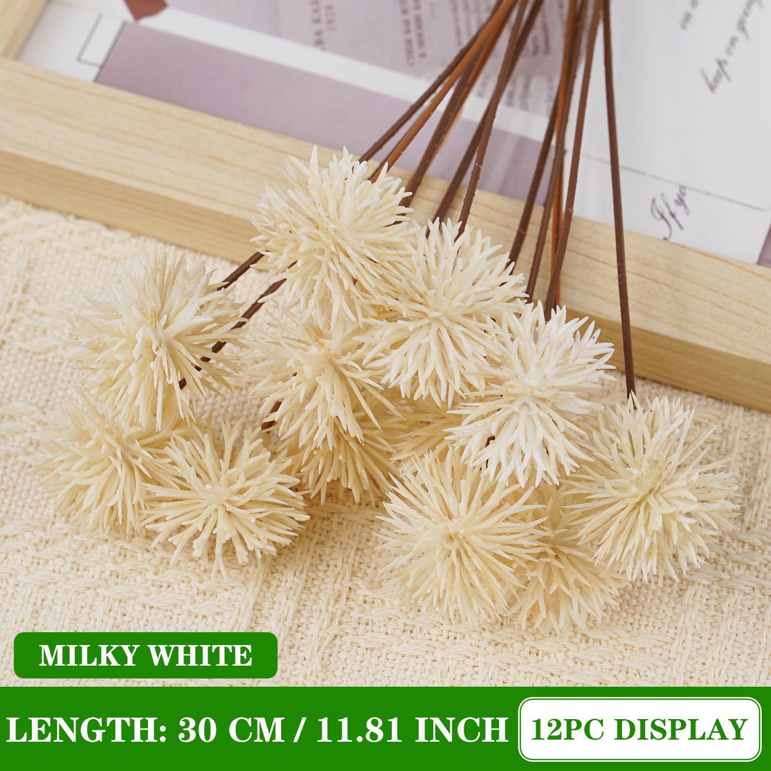 

12 шт./набор Искусственный маленький букет из шаров с шипами Искусственный цветок Домашний декор Цветок Зеленое растение Свадебное украшение Рукоделие 12 pcs зелёный