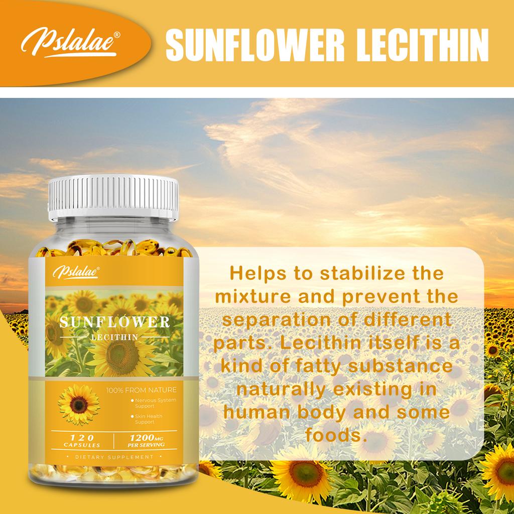 Capsule di Lecitina di Girasole - con Fosfatidilcolina, Supporto per il Sistema Nervoso