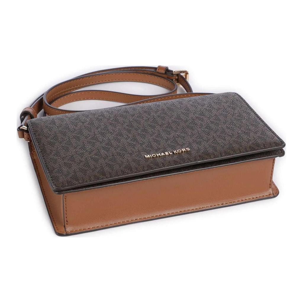 Michael Kors Gold Logo Flap Crossbody Shoulder Bag Medium Women Bags Brown 32T4GJ6C6B_252