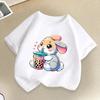 Cute Rabbit Graphic Print Kids Tshirts Summer Casual Fashion Funny Colorful Children ONeck Short Sleeve Tops Tshirts
