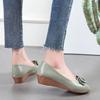 Fashion Woman Pumps with Bow Pointed Toe Wedge Heel Leather Casual Shoes for Women Vacation Chic and Elegant Comfortable On Promotion 39