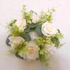 Menorah Garland Candle Rings Silk Flower Wreath Garland for Wedding Lifelike Pillar