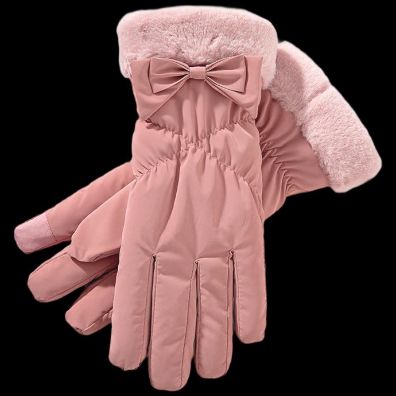 Xi Hong Plush Embroidered Warm Cycling Gloves