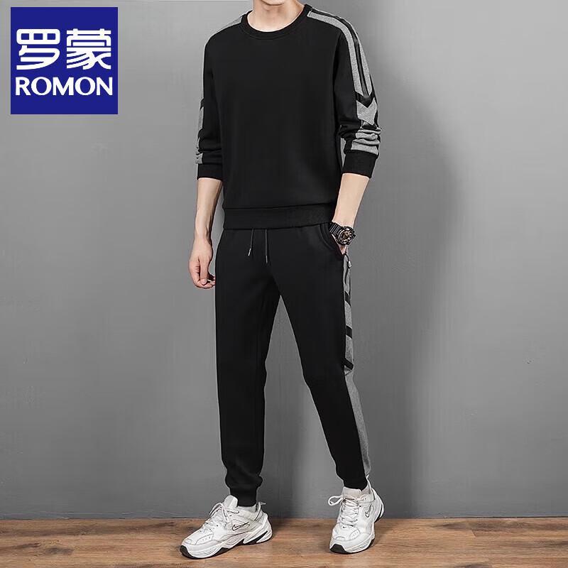 

Romon Men s Casual Sportswear Two-Piece Set L