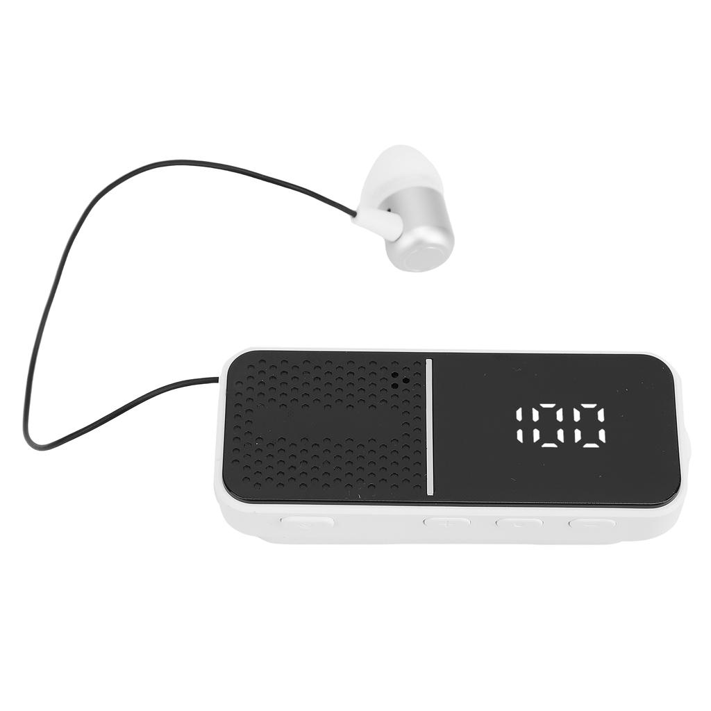 Wireless Bluetooth Lavalier Headset Call Vibration Digital Display Wireless Bluetooth Earbuds White