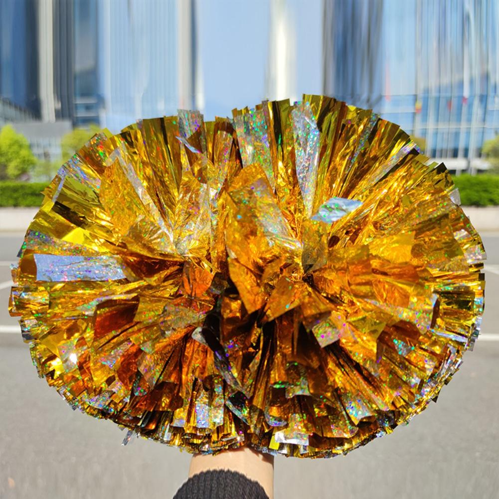 1ks 32cm Laserová fólie Oslnivé povzbuzovací pompony Květinové míčky pro cheerleading Sportovní hra Pompony Vokální koncert Taneční párty Dekorace