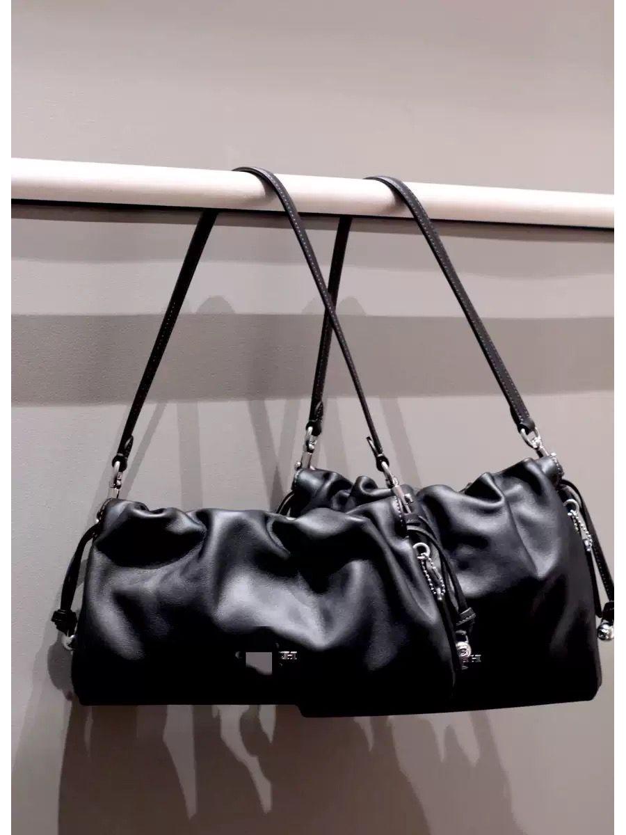 

Coach 2025 Сумка кроссбоди на плечо из натуральной кожи Cloud со шнурком и магнитной застежкой для женщин