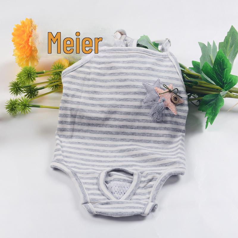 Striped Pet Physiological Overalls - Dog Menstrual and Sanitary Pants for Puppies