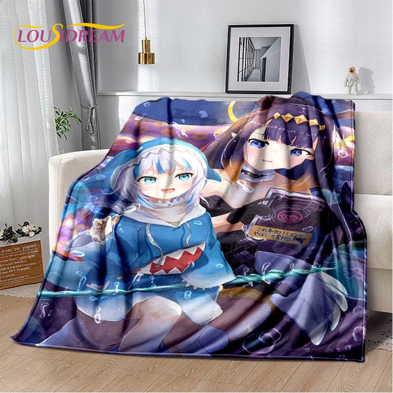 Gawr Gura Hololive Cute Anime Soft Plush Blanket,Flannel Blanket Throw Blanket for Living Room Bedroom Bed Sofa Picnic Cover Kid