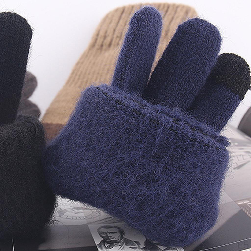 Gestrickte winddichte Skihandschuhe isoliert Touchscreen für Damen Herren Winter Schneemobil Radfahren Wandern