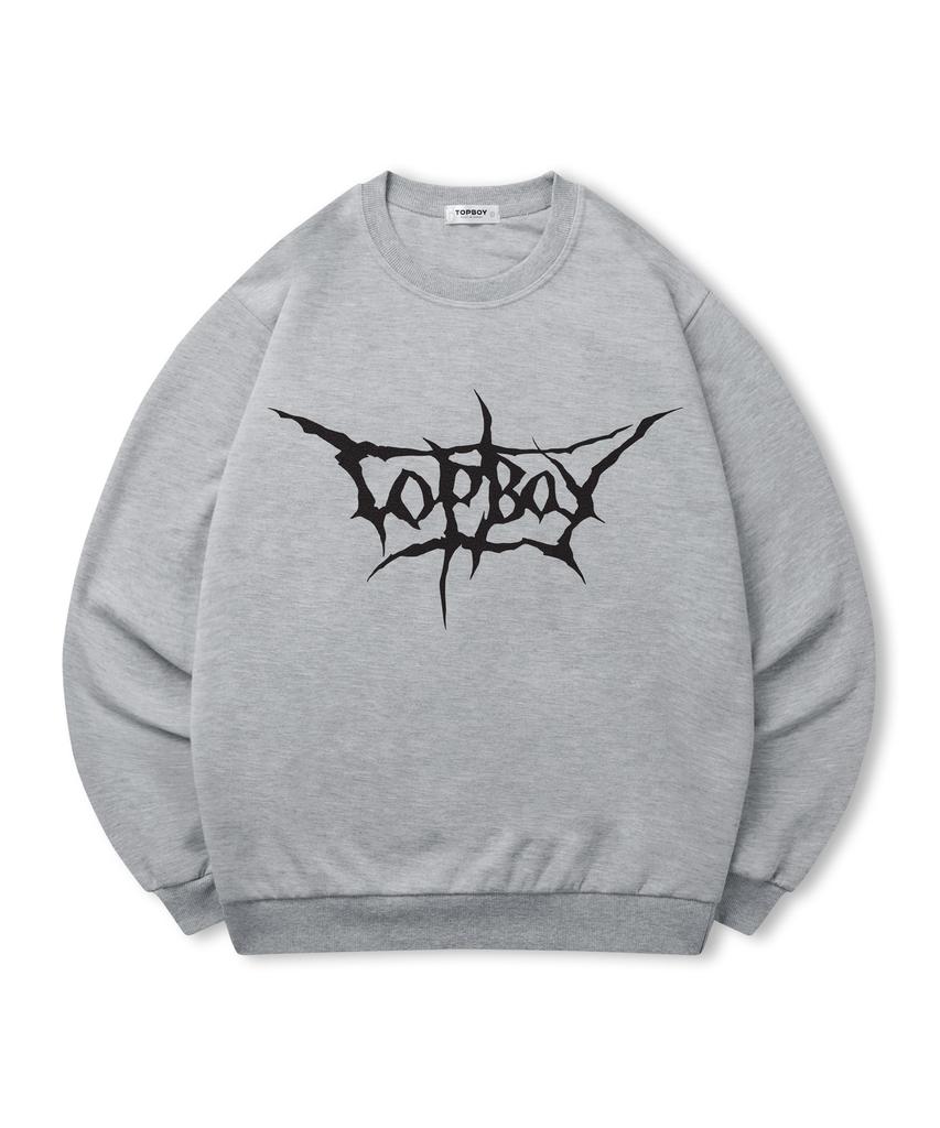 TOPBOY [Non-Fleece Or Fleece] Crack Logo Print Sweatshirt (Type C)