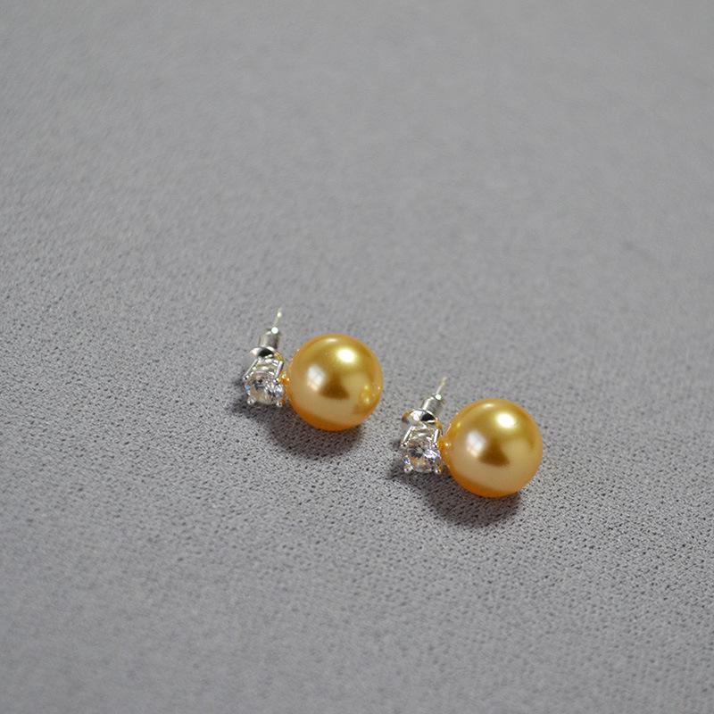 Elegant Princess Style Cubic Zirconia and Imitation Pearl 925 Silver Stud Earrings