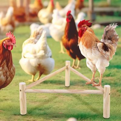 Triangular Wooden Chicken Frame Standing Pole Birds Toy Stands Coop Cage Pet Roosting Wood Bar Chicks Supplies