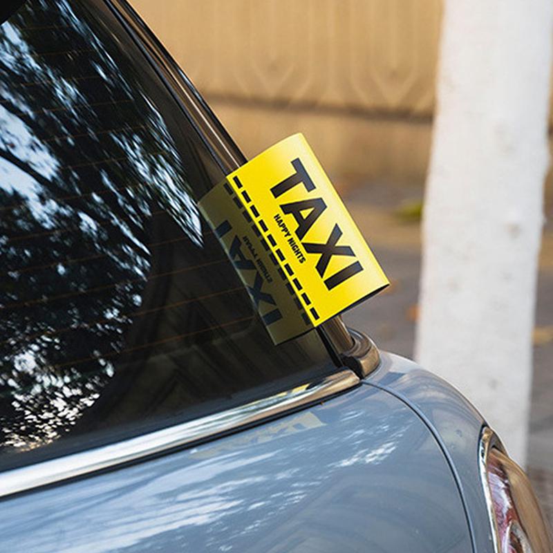 Vinyl Fake Taxi Tag Car Sticker Yellow Outside Auto Decal Charm Bike Motorcycle Tuning Window Windshield Vehicle Decoration
