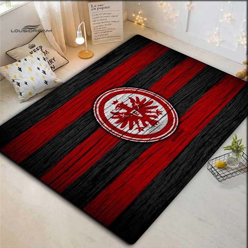 Frankfurt Slogan Druck Faltbarer Teppich, Rutschfeste Bodenmatte mit Schwarzer Basis Deutsches Textdesign, Dekorativer Teppich für Wohnzimmer & Fan-Höhle 40x60cm( 15x23in )