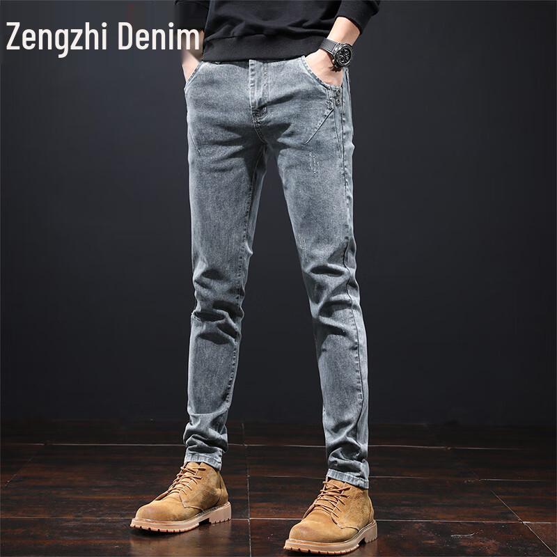 

Мужские ретро джинсы зауженного кроя Zengzhi 36