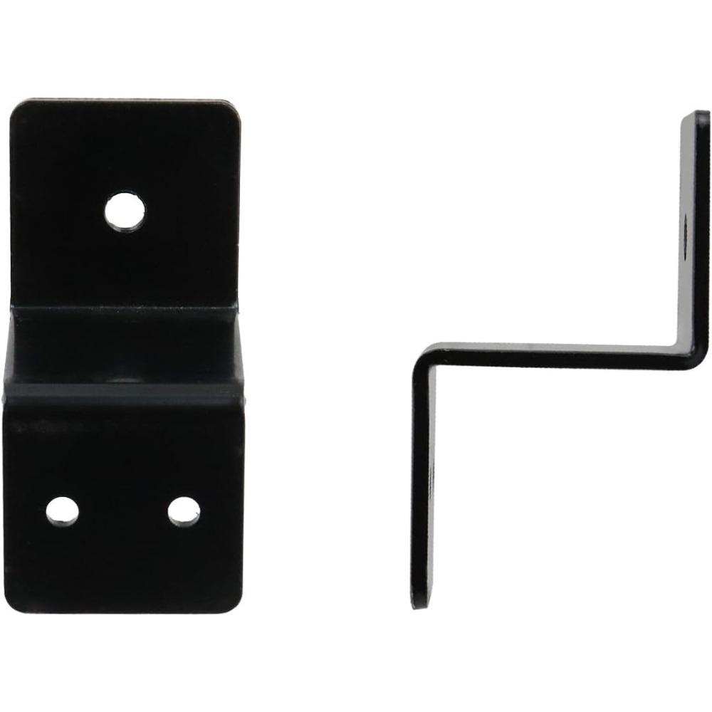 6 Stück Schwarze Z-förmige Eisenhalterung, Doppelte Winkelmontagehalterung, Klemmart-Befestigungsmaterial mit Schrauben für Regal