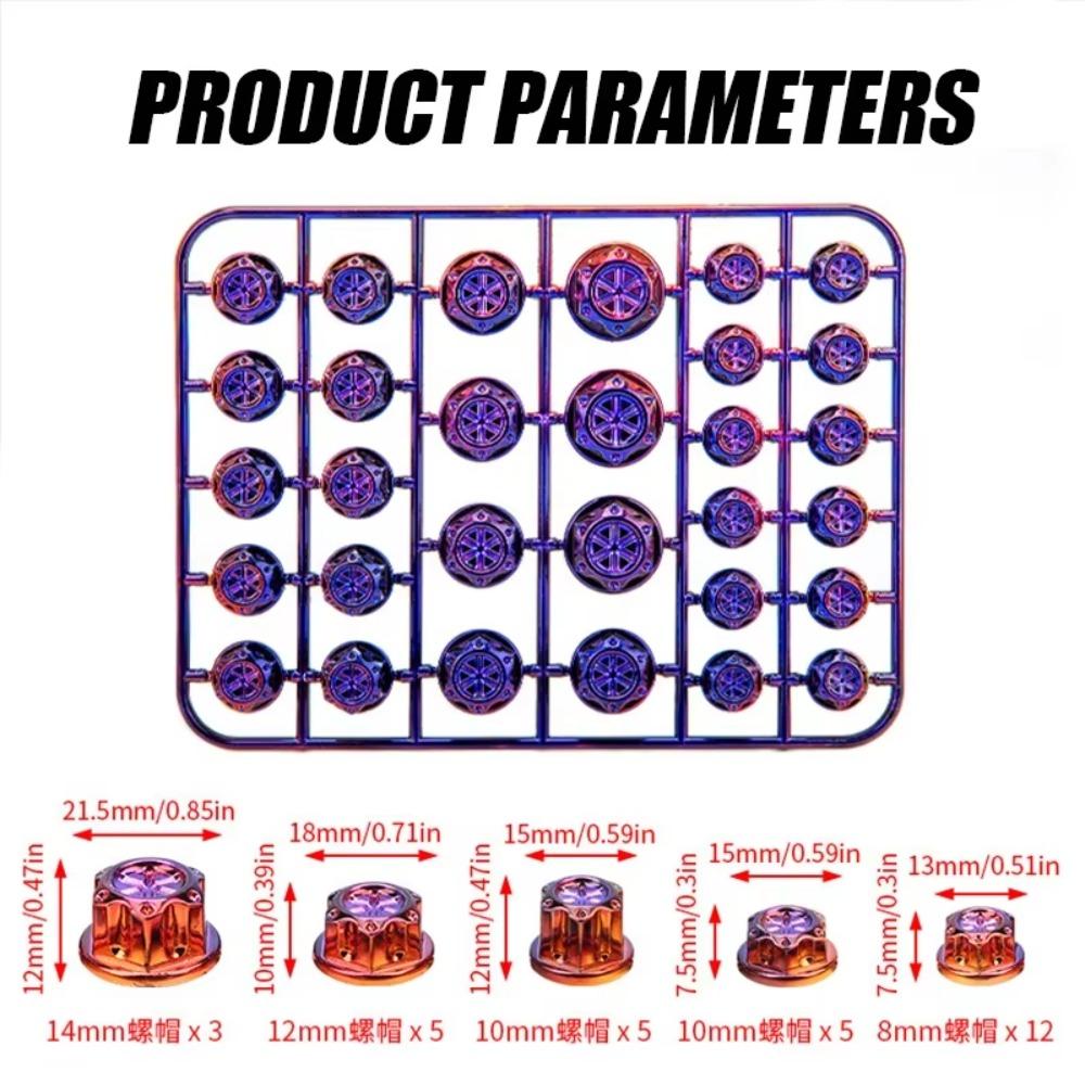 Electric Bike Motorcycle Hexagonal Screw Cap Modification Accessories Electroplated and Burned Titanium Screw Decoration