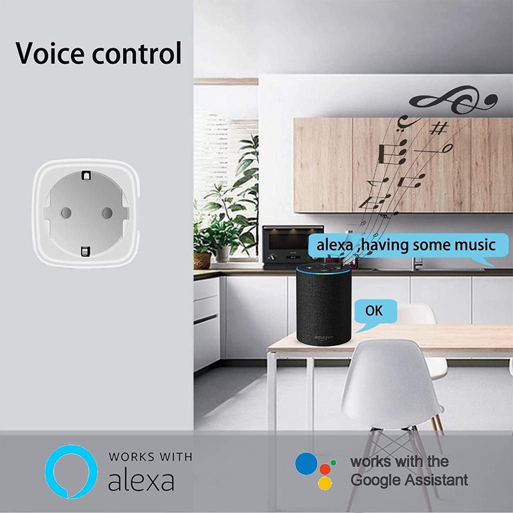 Tuya Smart WiFi Plug 16A/20A - EU Energy Monitoring Power Socket, Works with Alexa Google Home & Smart Life App