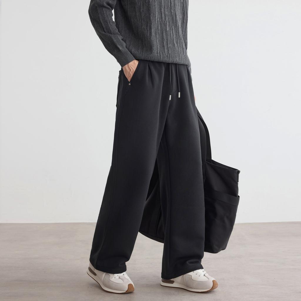 Autumn and winter drape loose straight mopping pants sweatpants comfortable versatile lazy elastic waist casual trousers
