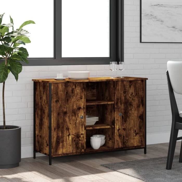 VidaXL Buffet Smoked Oak 100x35x70 Cm Engineered Wood 835516