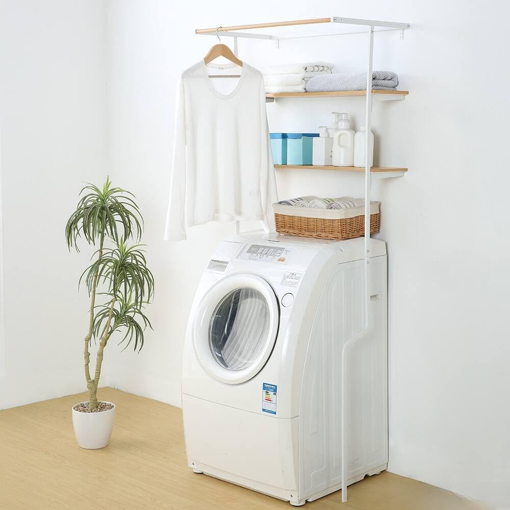 Nitori Leaning Washing Machine Rack HW06 White 2112200004257 (NITORI)