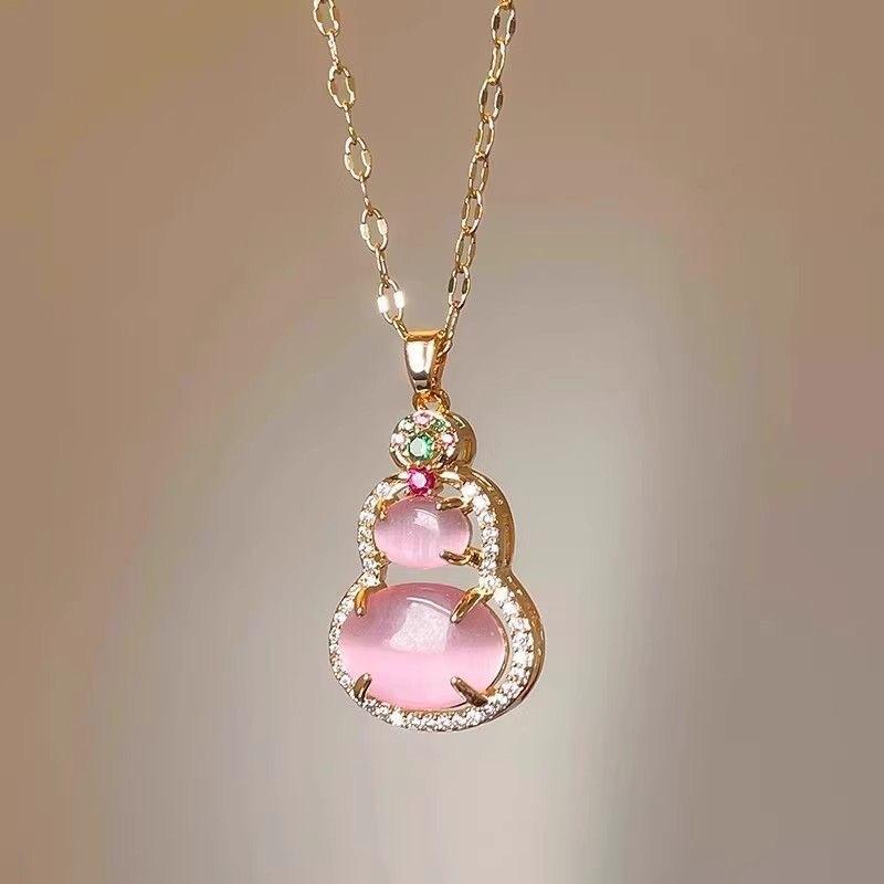 

Gourd pendant necklace female niche senior 2025 new collarbone chain gift for mother