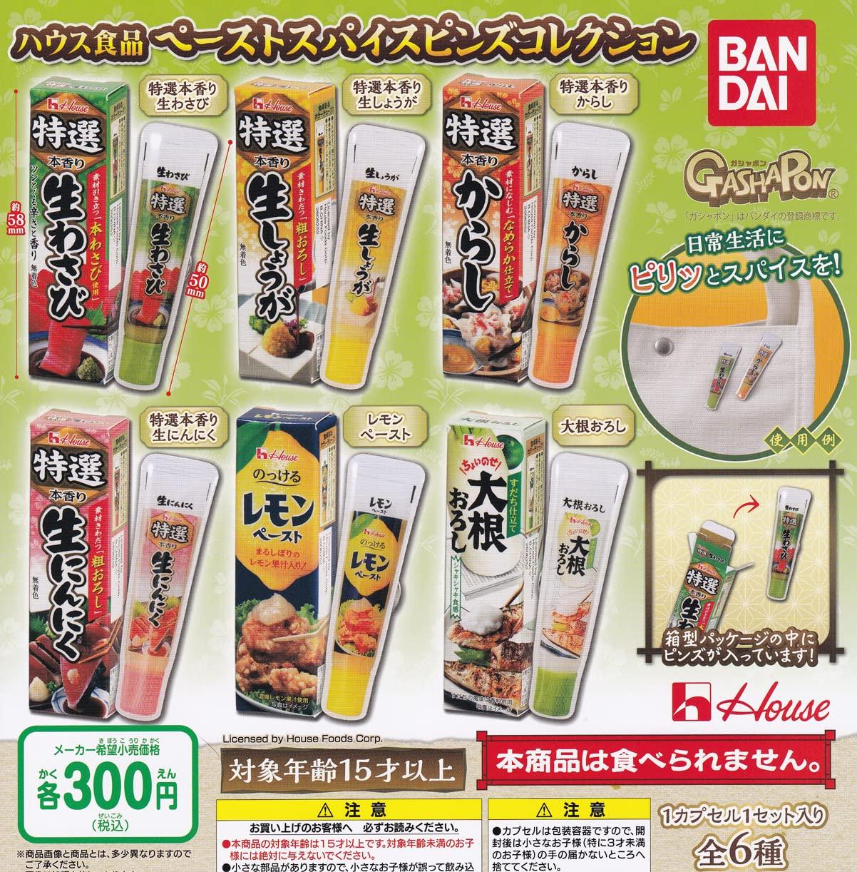 

House Foods Paste Spice Pins Collection of 6 Types Gacha Gacha Capsule Toy [Set (Full Complete)]