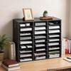 Wood Literature Organizer 27 Compartments Office Mailboxes Black, Countertop Literature Sorter for Files Documents Papers, with Adjustable Shelves,