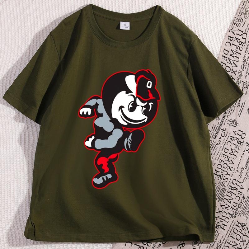 OhioState Buckeyes Printed T Shirt Vintage Brutus Graphic TShirt Football Tee for Men Women Casual Cotton Short Sleeve Tshirt